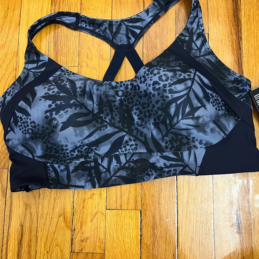 Avia Women's Molded Cup Racerback Sports Bra tropical Fade/Indigo NWT large
